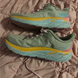 Hoka Women's Athletic Shoes - green and pink